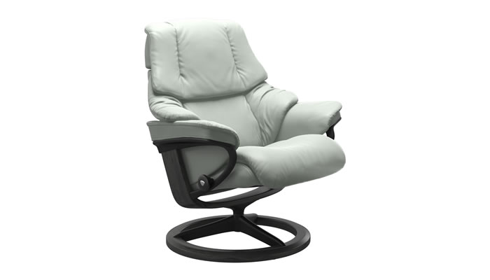 Stressless Reno with Signature Base in Paloma Breezy Blue Leather
